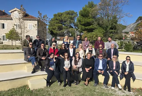 Family photo of participants of the BLUECONNECT Project team meeting, Kotor, Montenegro (November 2025)
